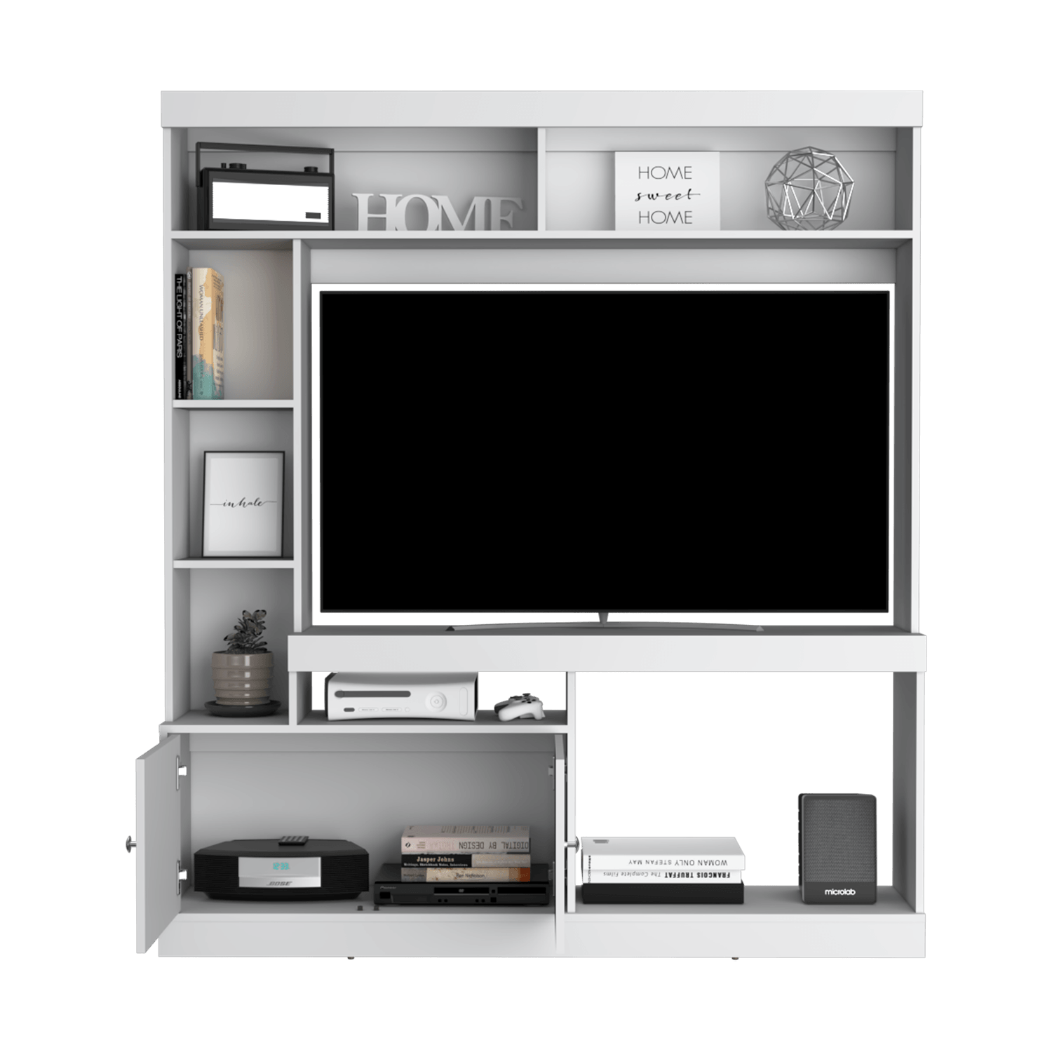 Centro De Entretenimiento Dante Tv 55'' 180X180X30 Rta Blanco