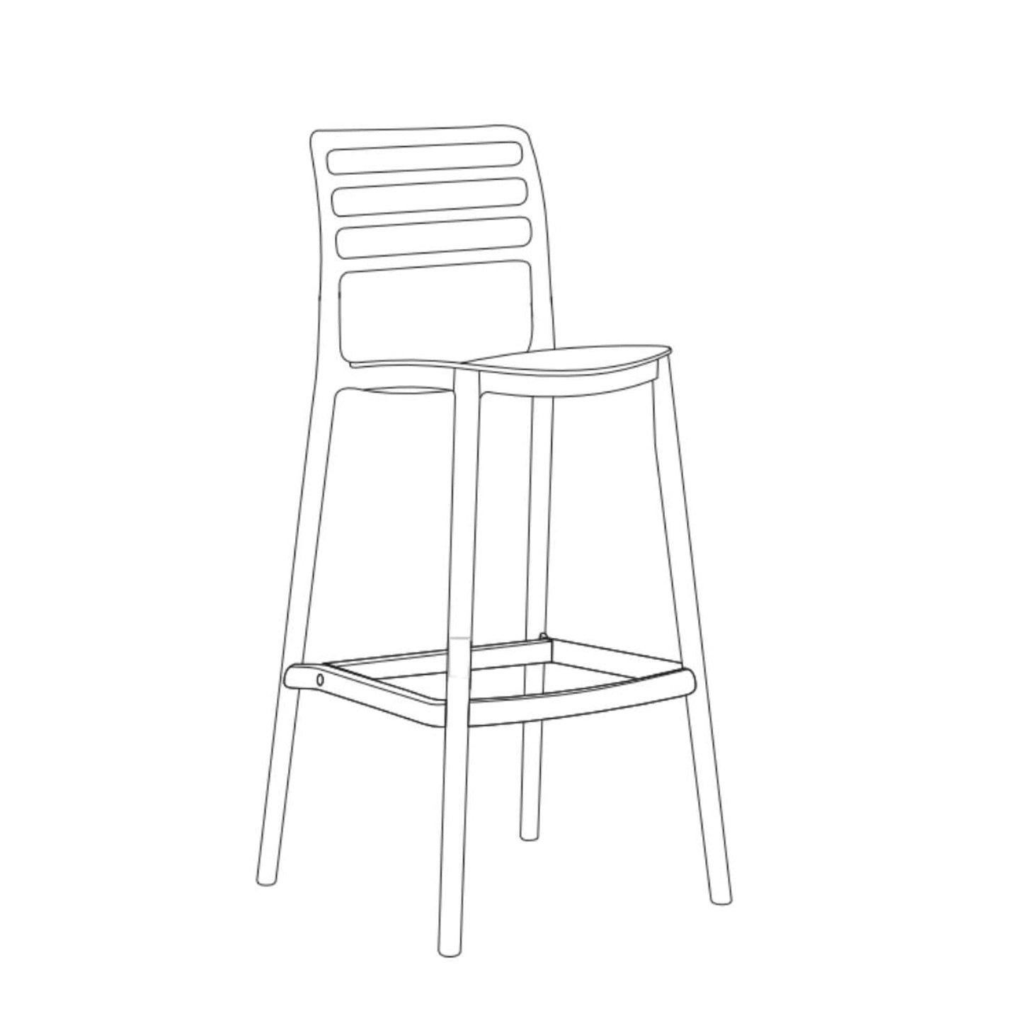 Silla Bar Palawan 101X37X51 Rta Negro