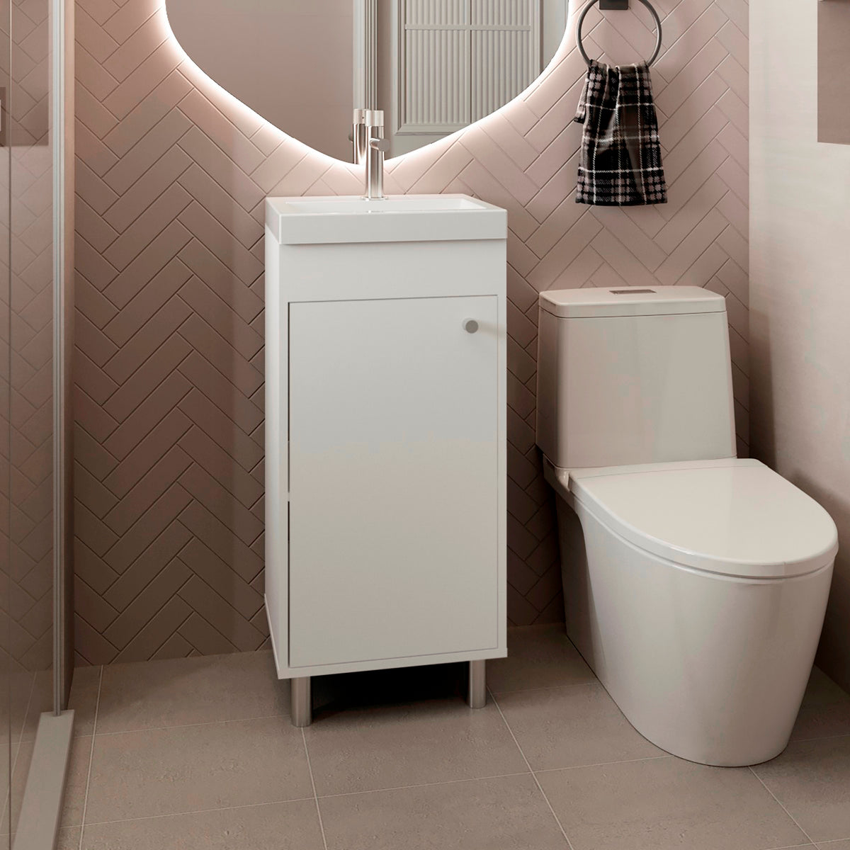 Mueble De Baño Rivera  84X40X32 Rta Blanco Mqz Zf N/A