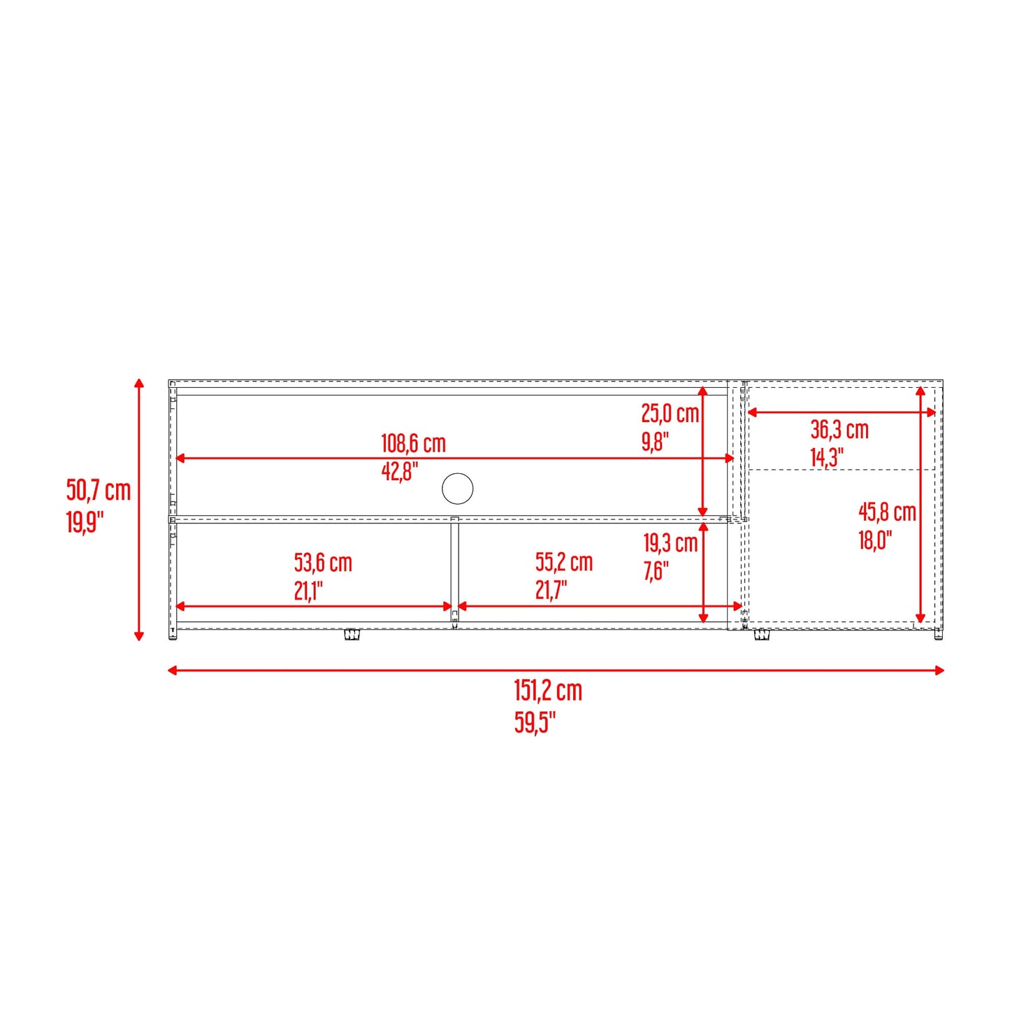 Rack De Tv Noland 50X151X35 Rta Fresno Eu Wengue