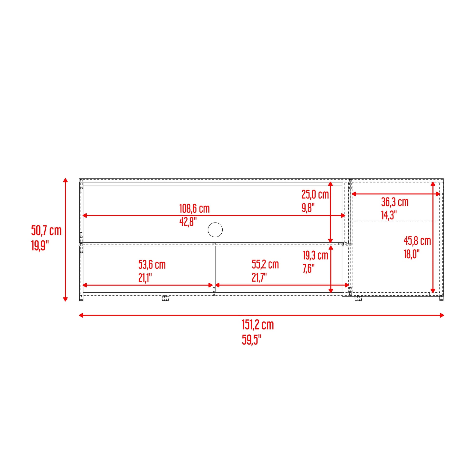 Rack De Tv Noland 50X151X35 Rta Fresno Eu Wengue