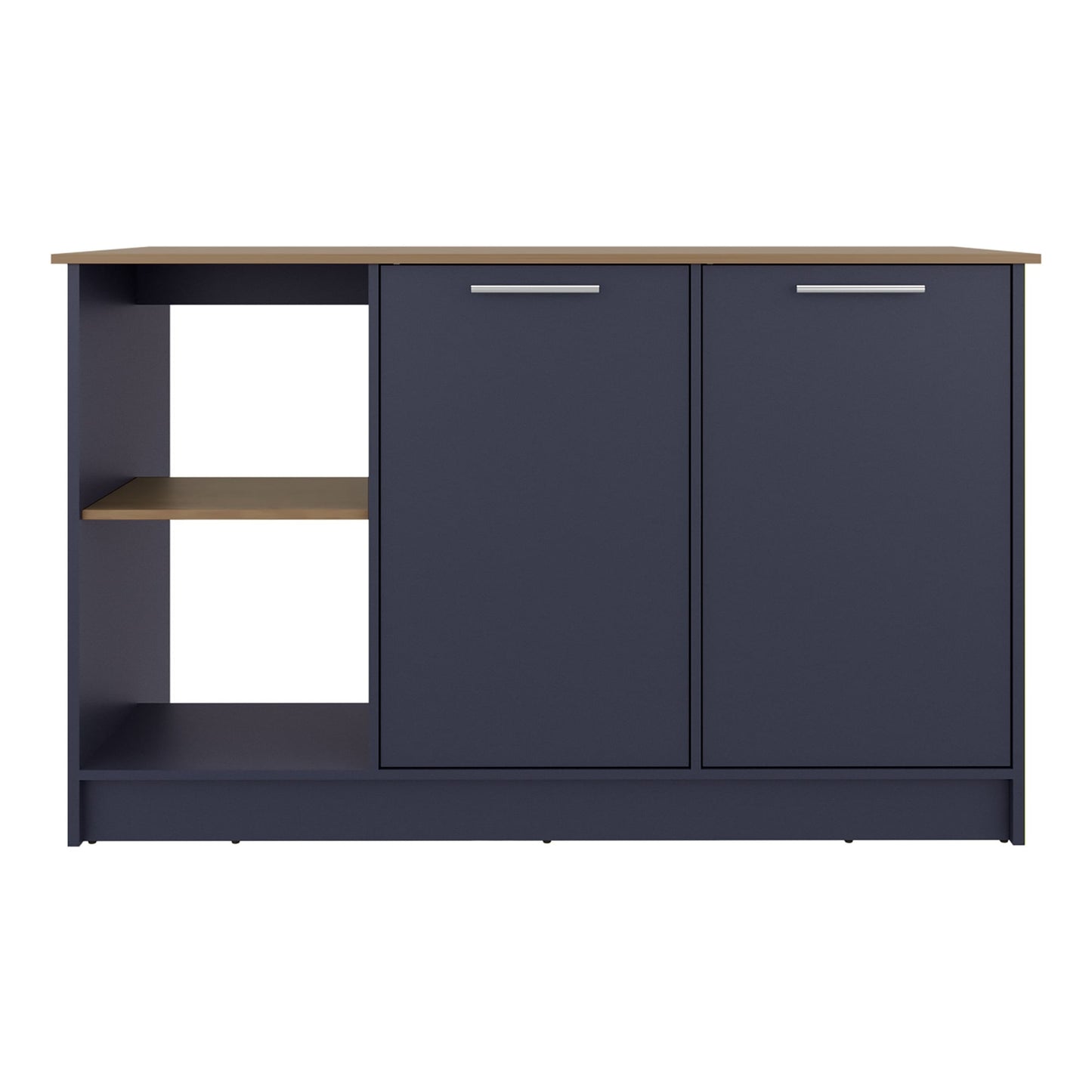 Isla De Cocina Juniper 90X150X64 Rta Azul Fresno Zf