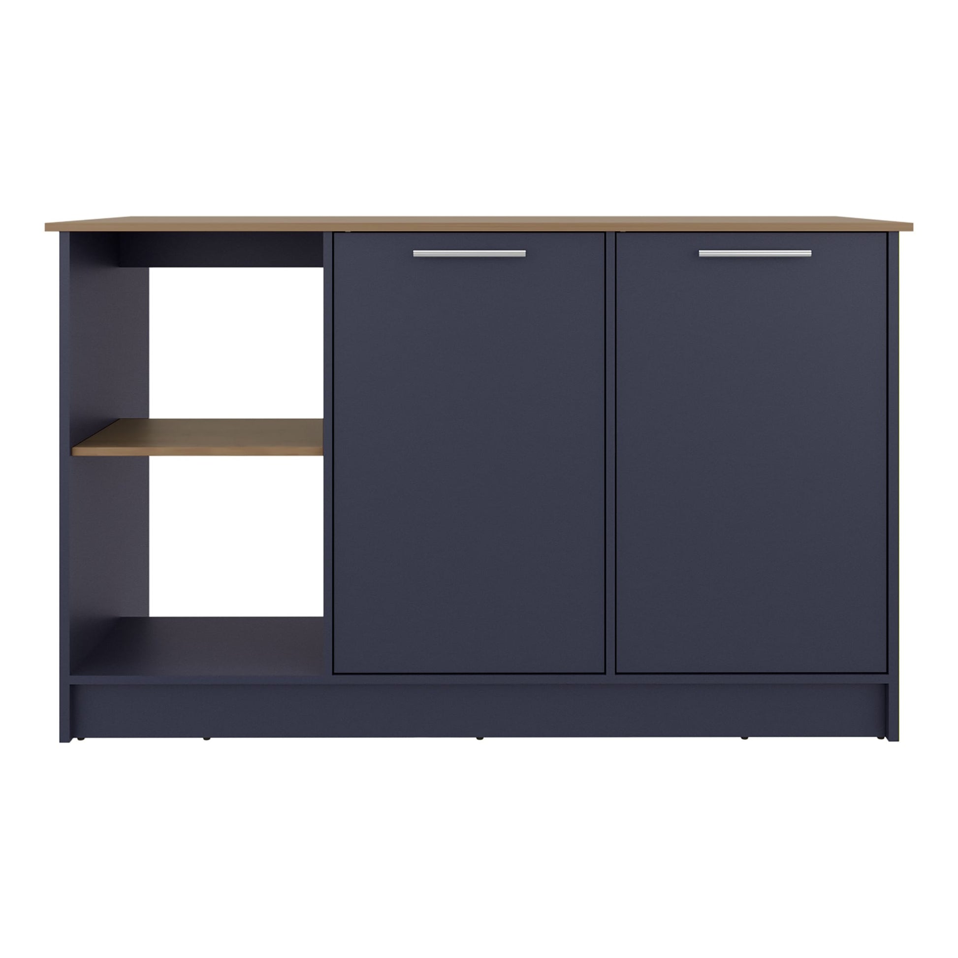Isla De Cocina Juniper 90X150X64 Rta Azul Fresno Zf