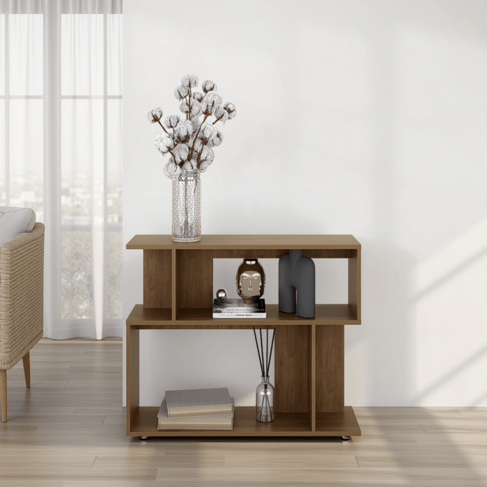 Mesa De Sofá Asimetrica 66X95X25 Rta Fresno Europo Zf