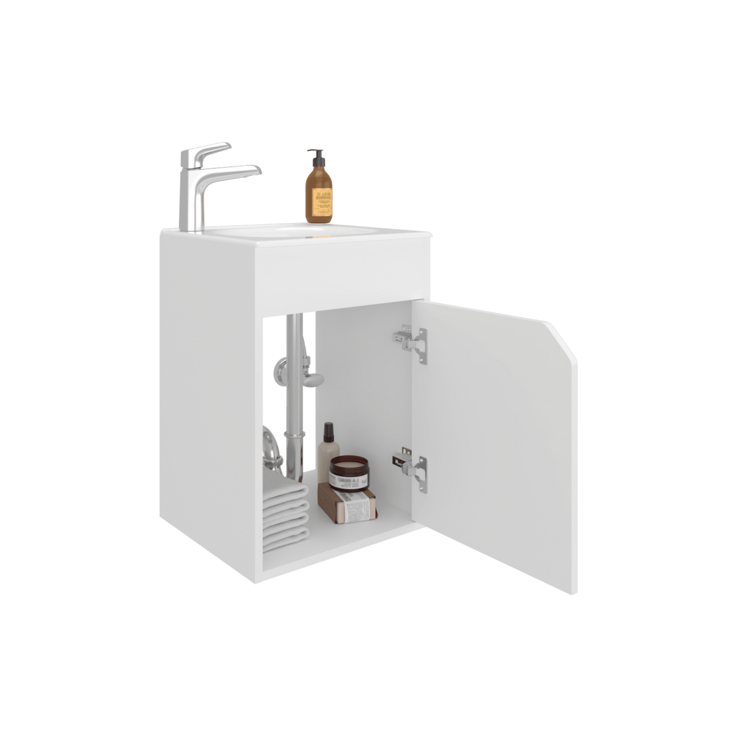Mueble Lavamanos Flotante Bethel 55X39X32 Rta Blanco Zf