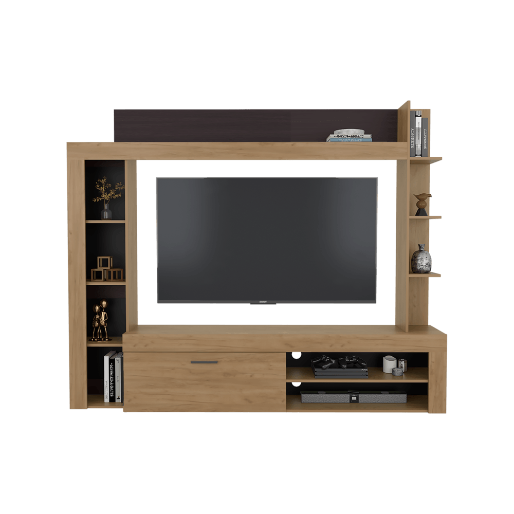 Centro De Entretenimiento Cecil 70" 178X215X35 Rta Fresno Wengue Zf