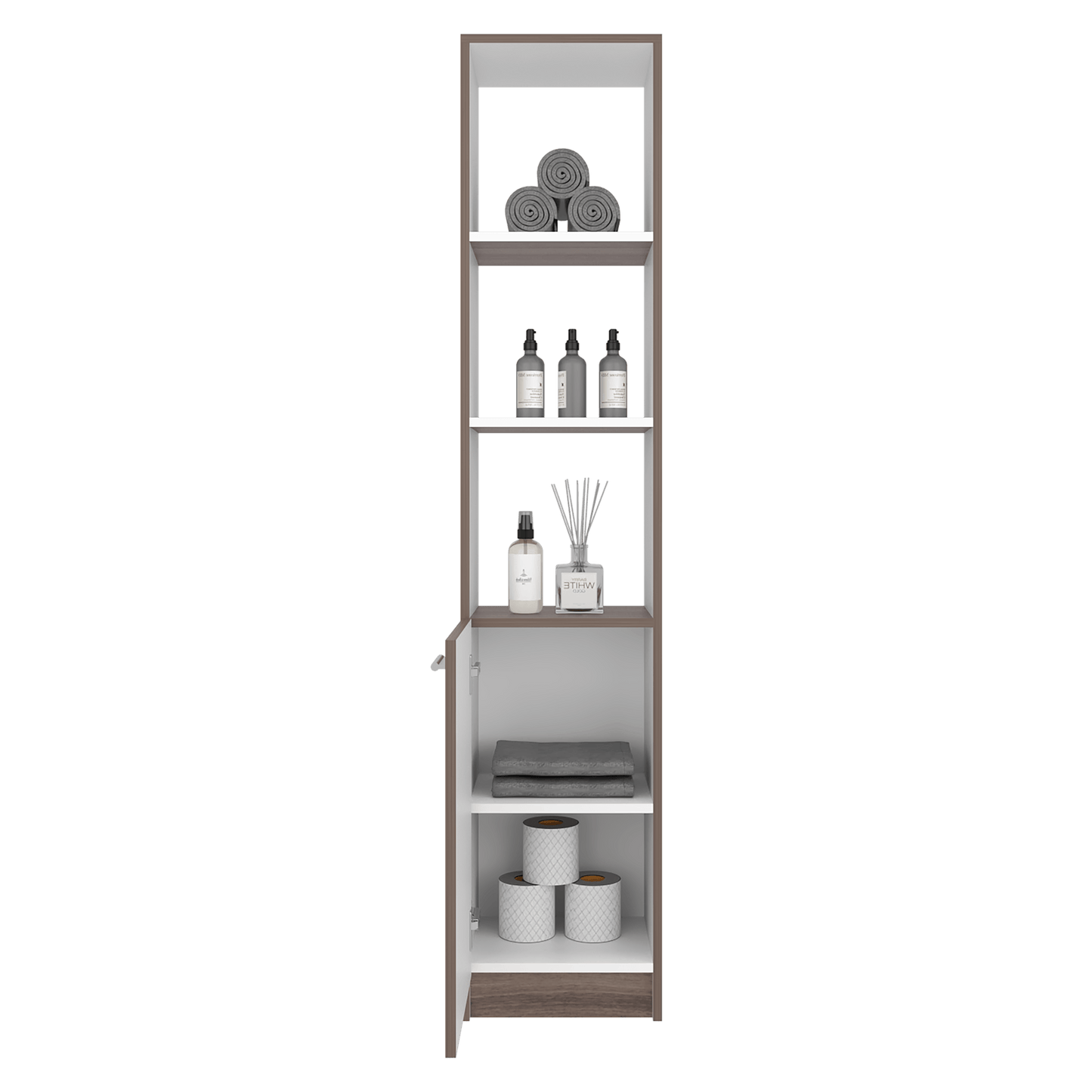 Mueble Auxiliar De Baño Bath 162X33X26 Rta Avellana Blanco Zf