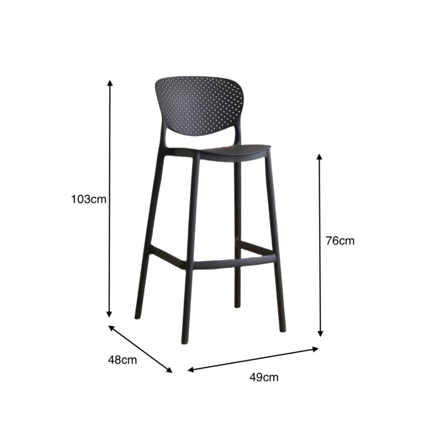 Silla Bar Rio 103X49X48 Rta Negro