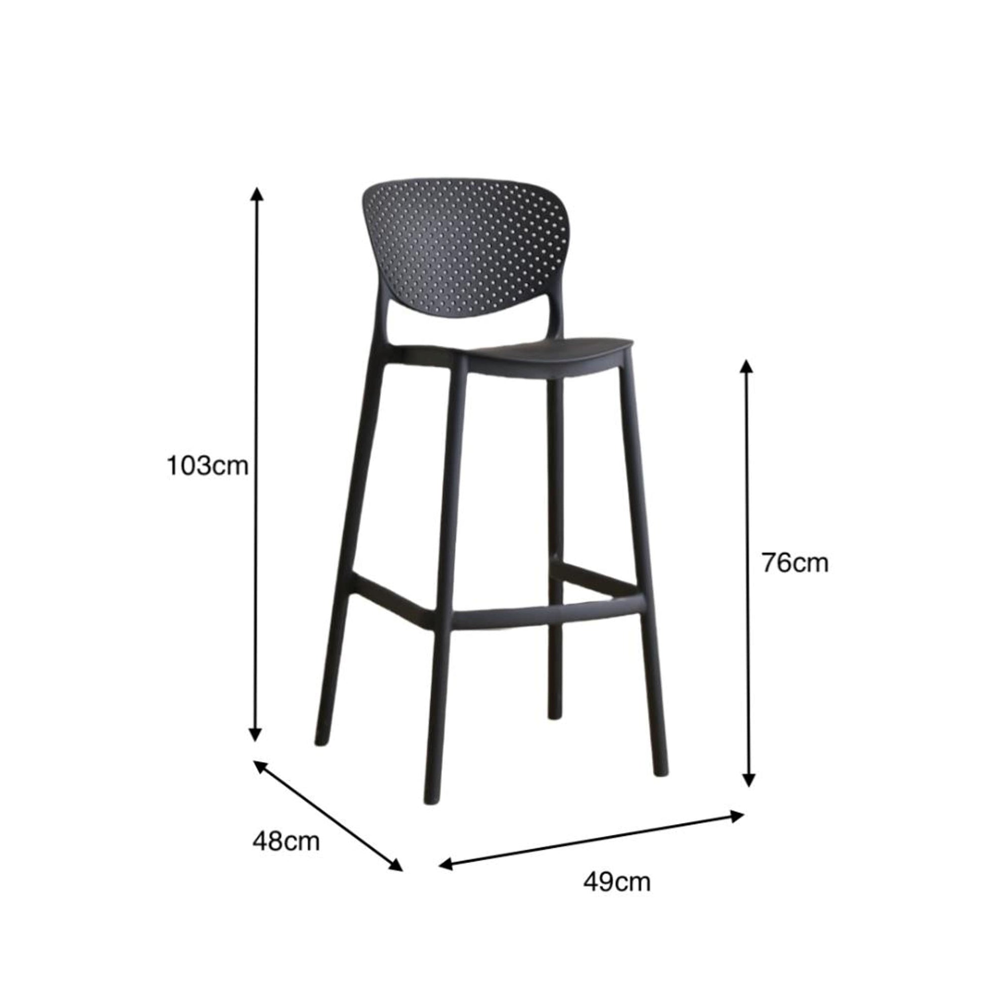 Silla Bar Rio 103X49X48 Rta Negro