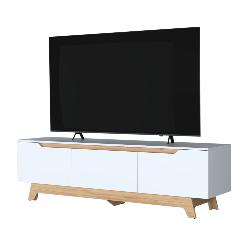 Centro De Entretenimiento Woodall Tv 80'' 53X180X45 Rta Blanco Fresno Zf