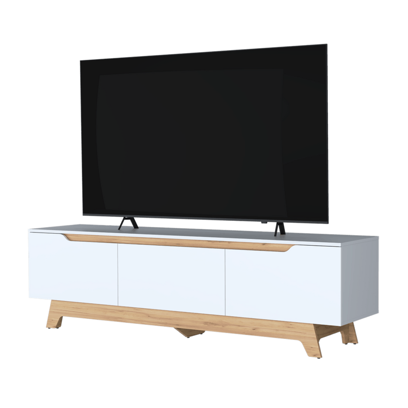 Centro De Entretenimiento Woodall Tv 80'' 53X180X45 Rta Blanco Fresno Zf