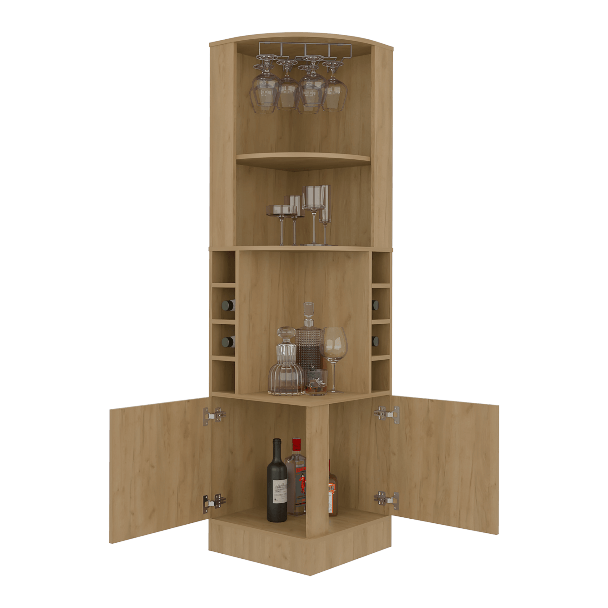 Mueble Bar Esquinero Beijing 180X46X46 Rta Fresno Zf