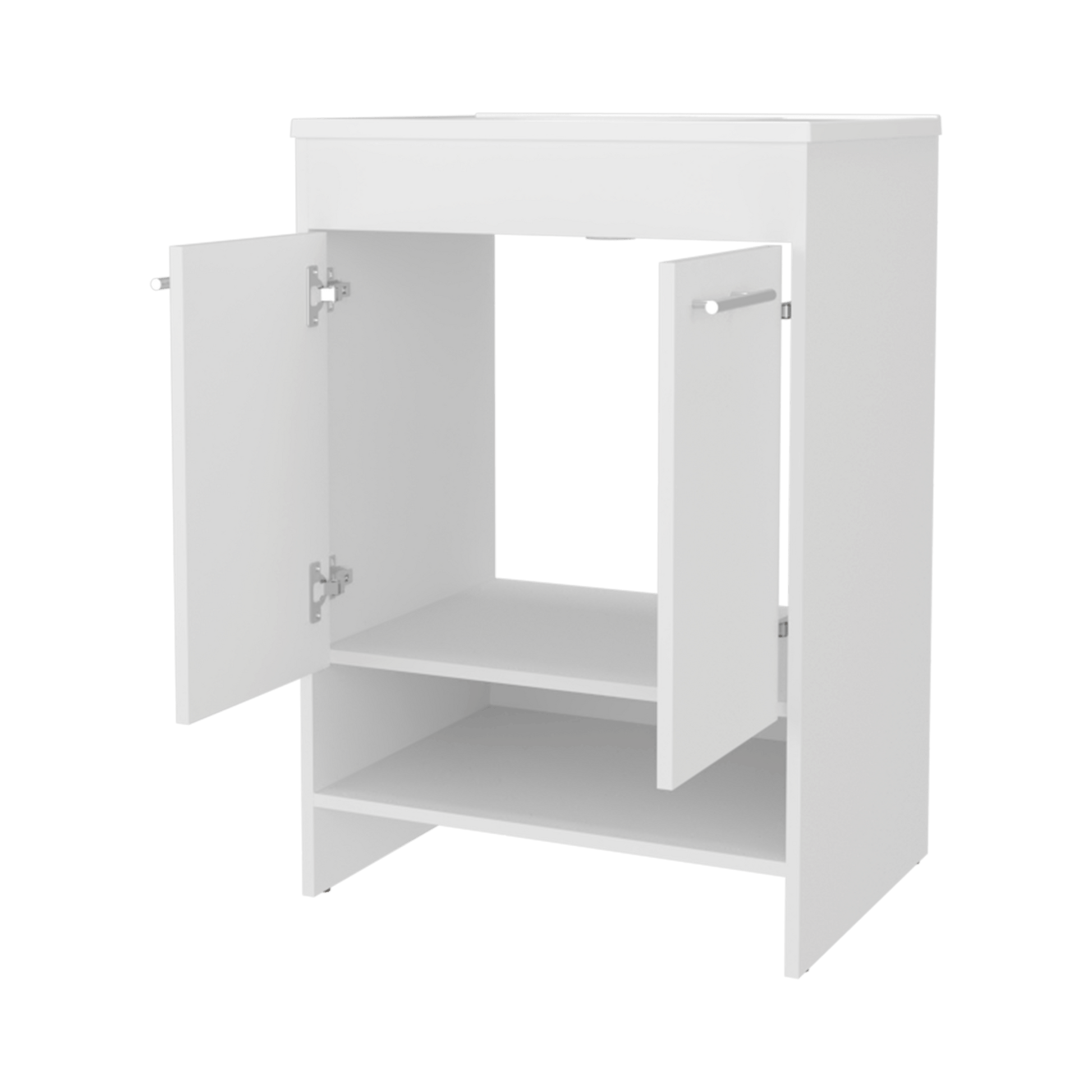 Mueble Lavamanos Lorenzo 60 A Piso 88X60X45 Rta Blanco Zf