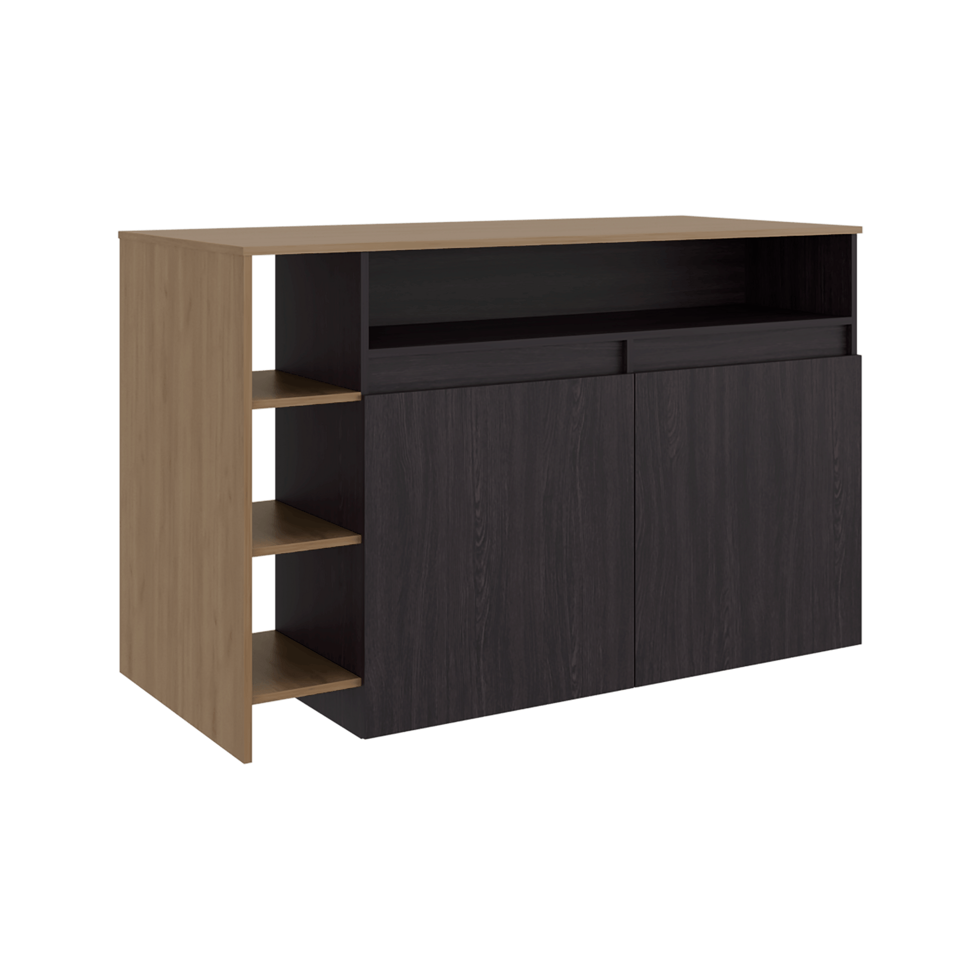 Barra De Cocina Bari 2 90X140X65 Rta Wengue Fresno Zf