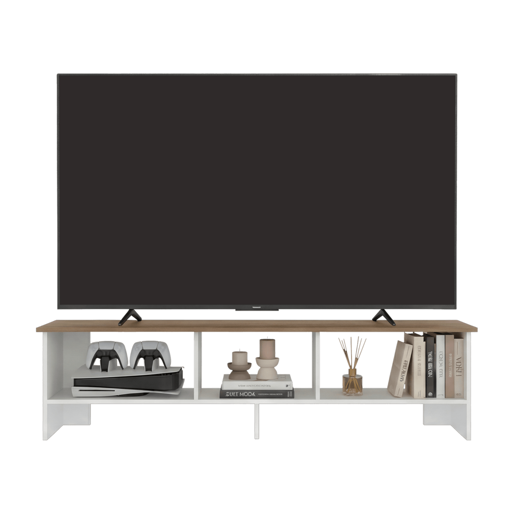 Rack De Tv 65" Belga 41X160X31 Rta Blanco Fresno Zf
