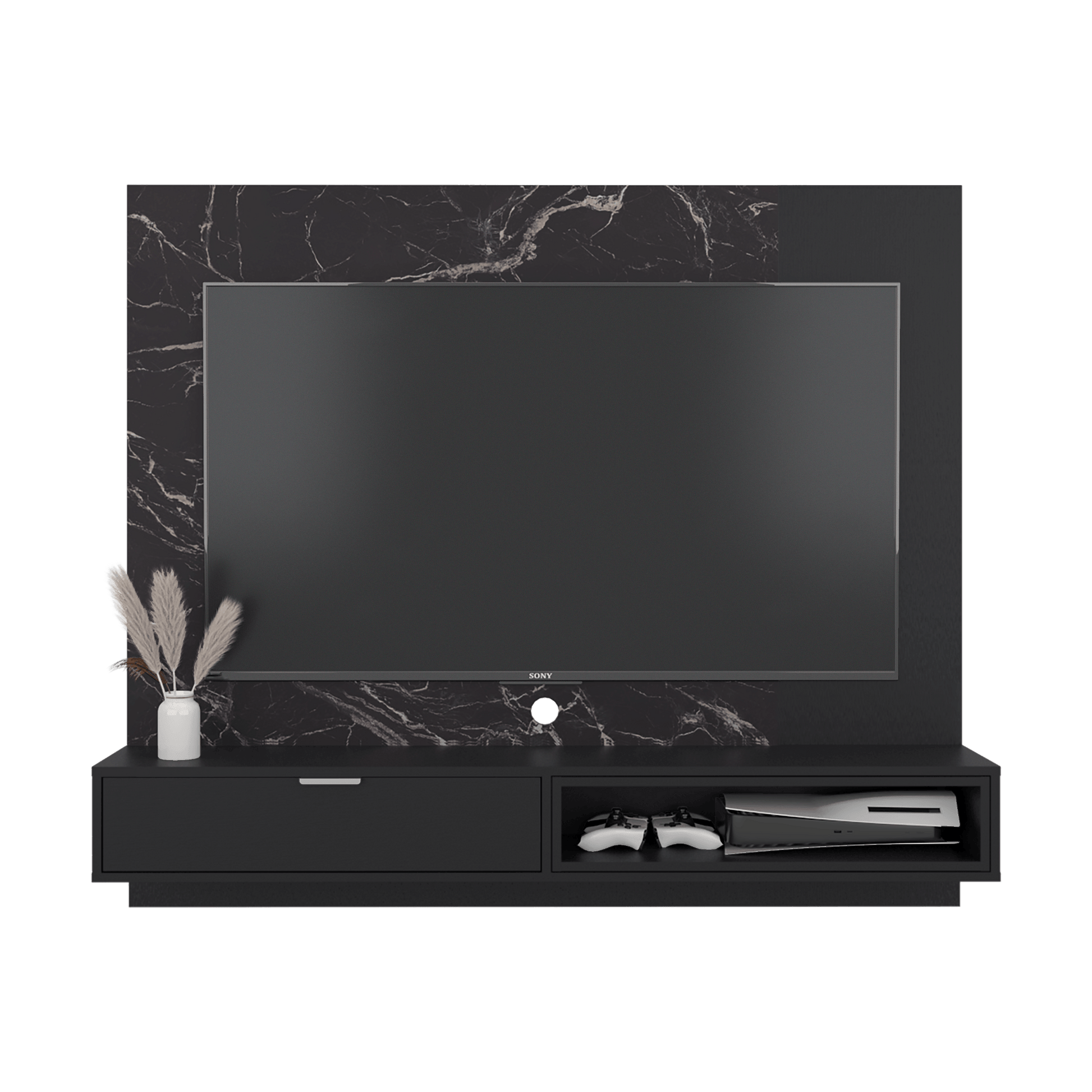 Panel De Tv Funes 130X150X33 Rta Mamba Wengue