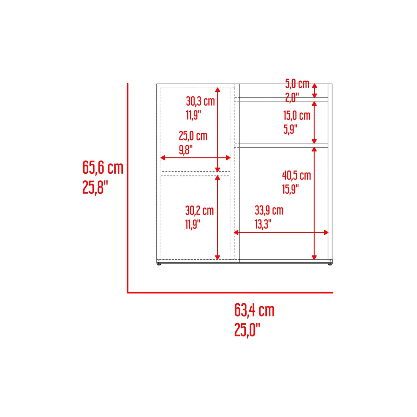 Mesa De Noche Cairo 65X65X40 Rta Fresno Blanco