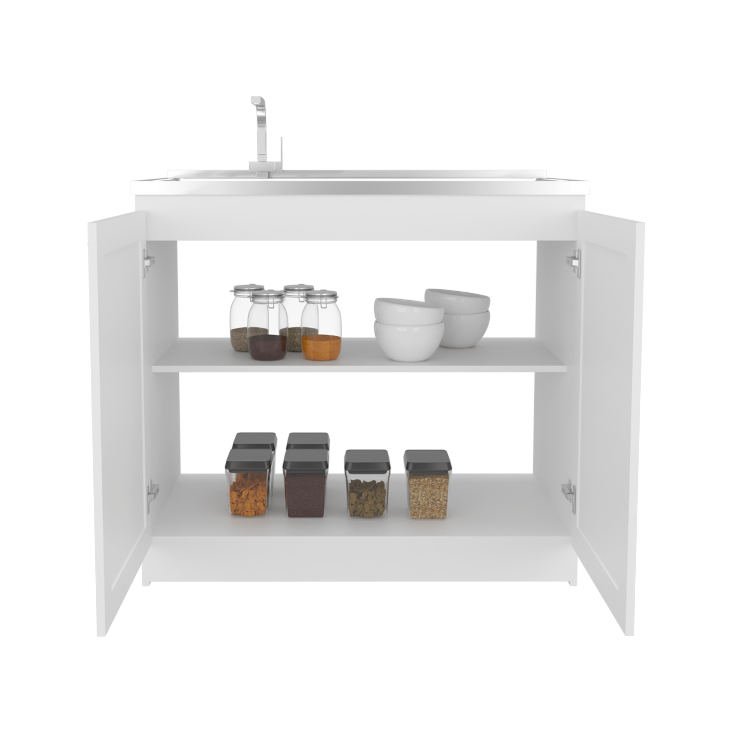 Mueble Inferior De Cocina Zurich 88X98X52 Rta Blanco Mqz Zf