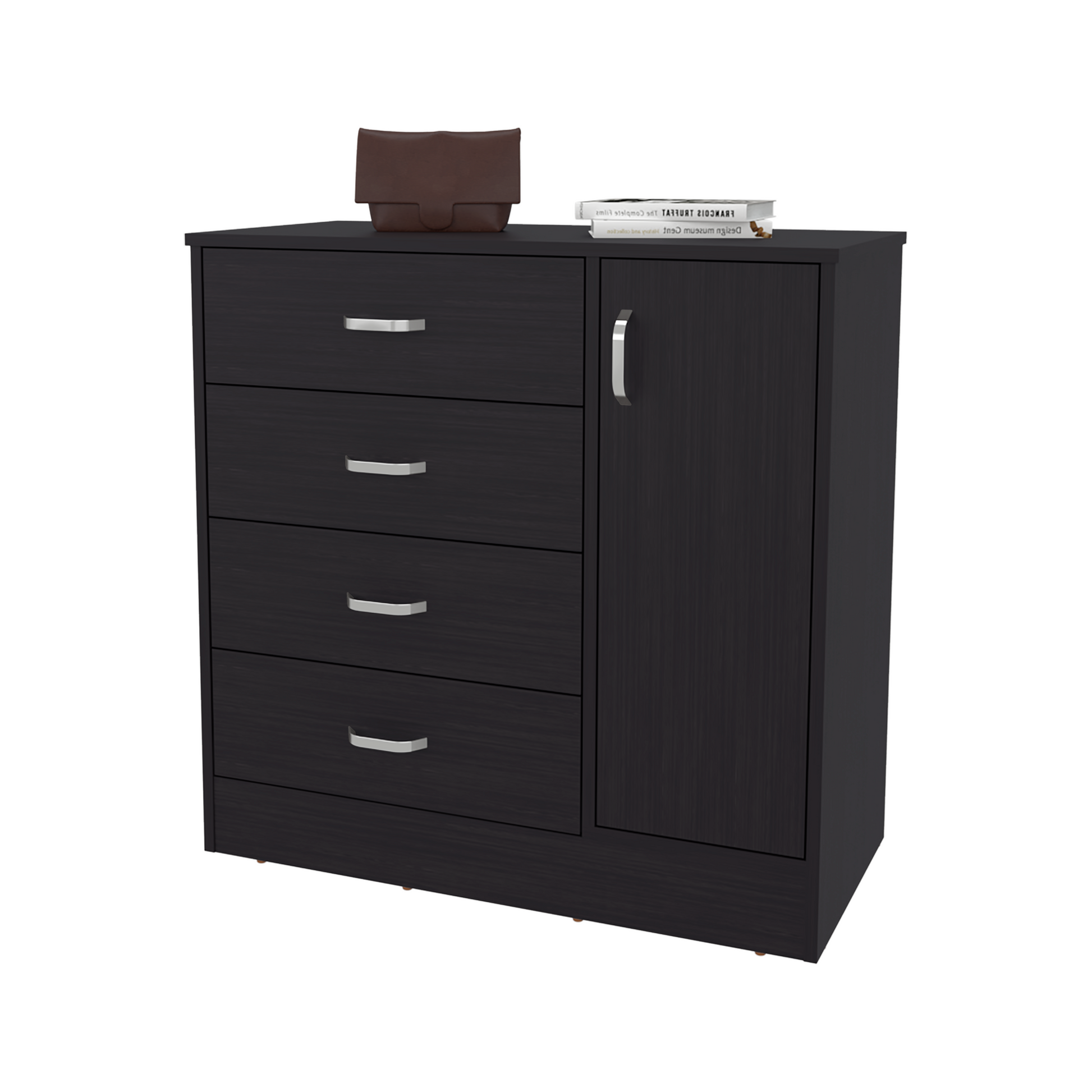 Comoda Katie 4 Cajones 1 Puerta 79X80X39 Rta Wengue Zf