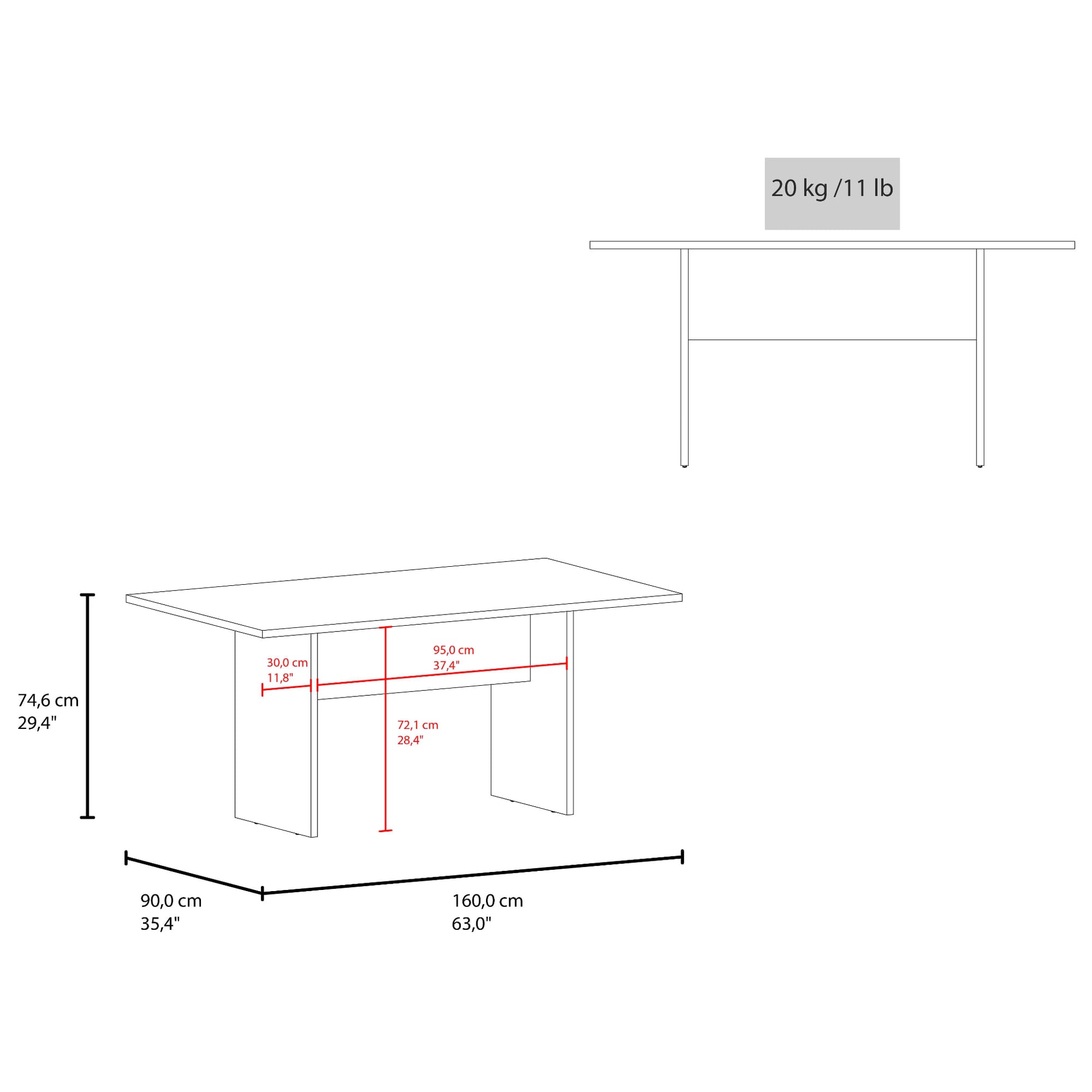 Mesa Comedor Beijing 74X160X90 Rta Positano