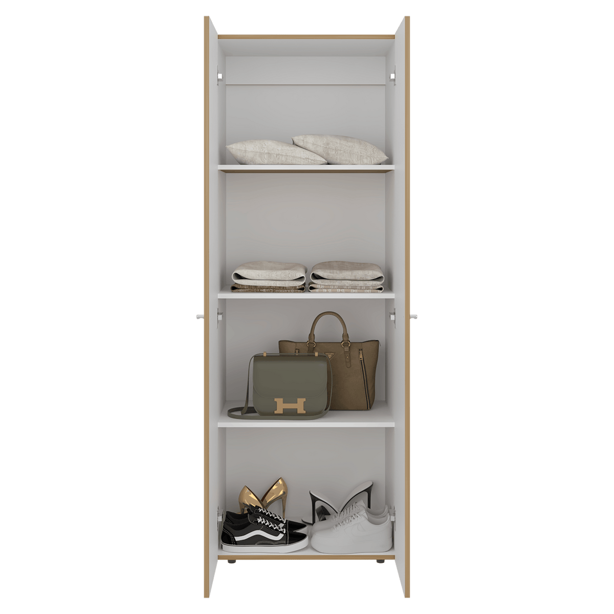 Closet 2 Puertas Tuhogar 170X60X40 Rta Fresno Blanco N/A