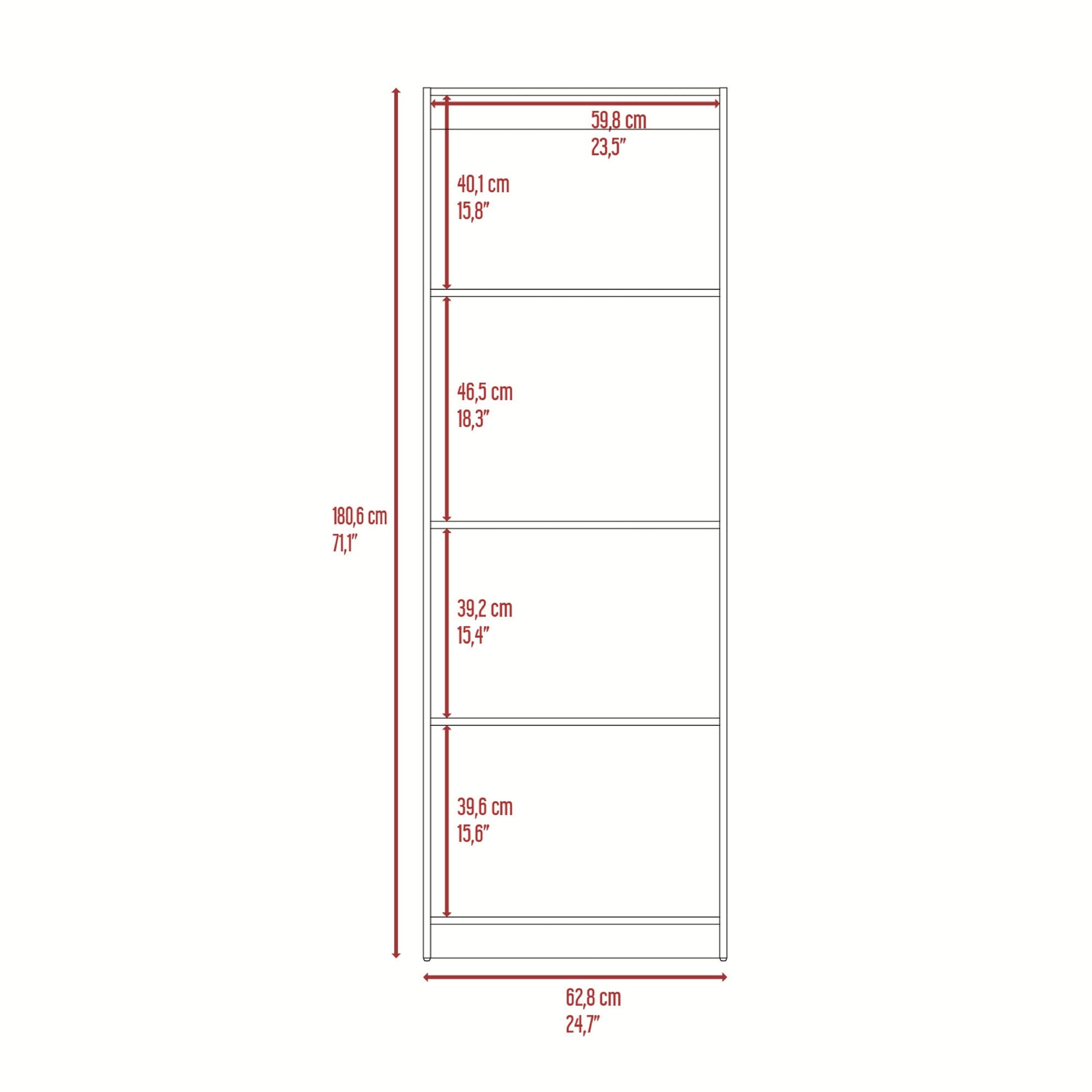 Estante Home E1 180X62X29 Rta Fresno Eu Blanco