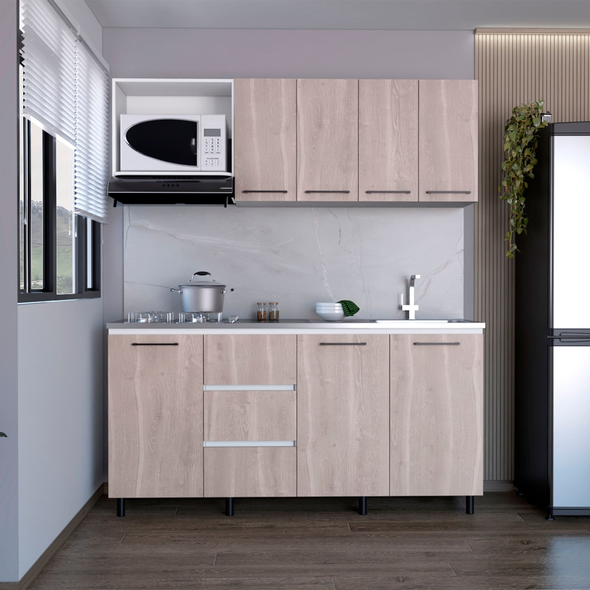 Cocina 180 Erie 60X120X35 Rta Blanco Mqz Bardolino