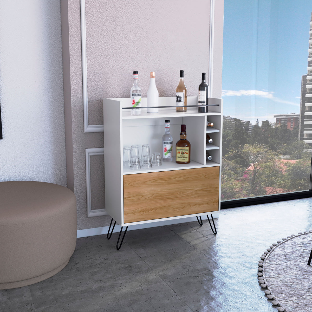 Bar Tori 107X80X39 Rta Blanco Mqz Fresno