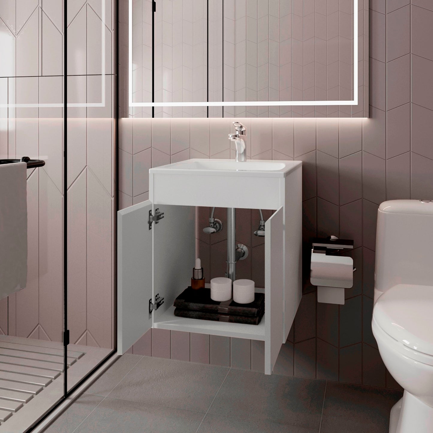 Mueble De Baño Meka 53X45X46 Rta Blanco Zf