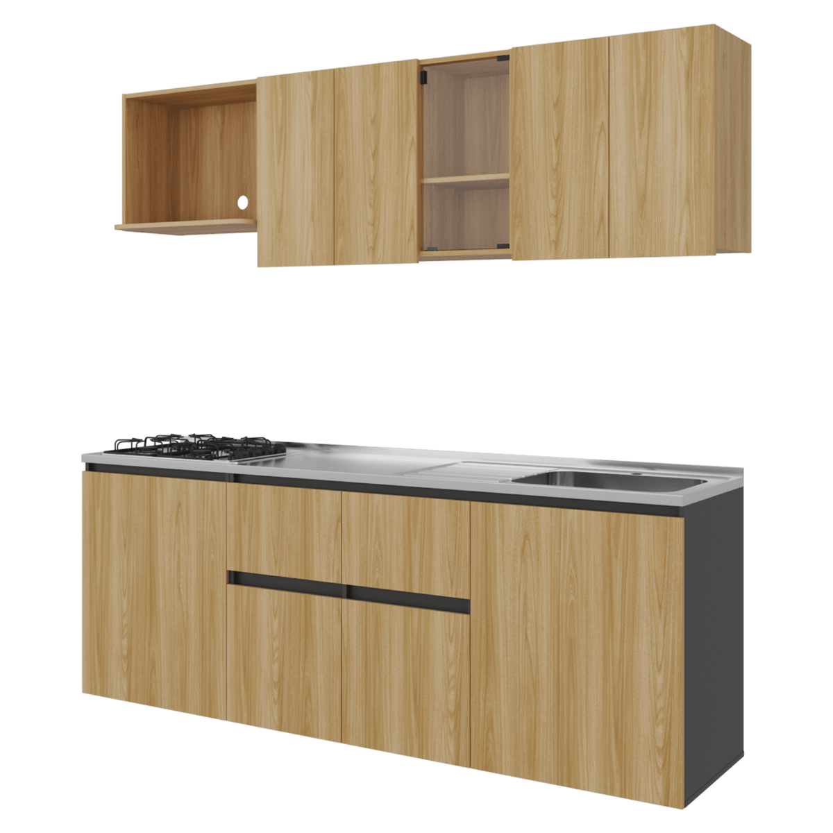 Cocina Amantia Derecha 208X212X52 Rta Fresno Eu
