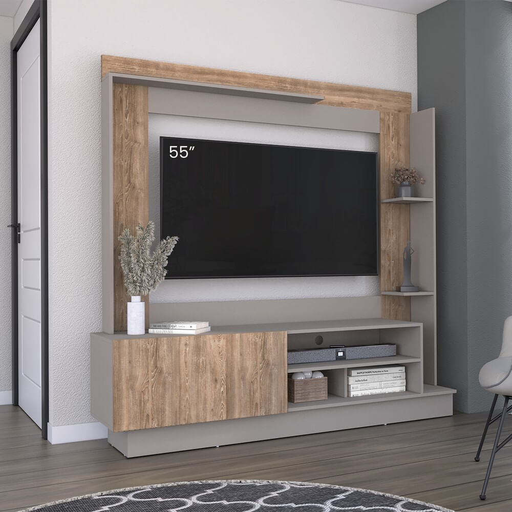 Centro De Entretenimiento Doha Tv 60''  Rta Taupe Fresno N/A