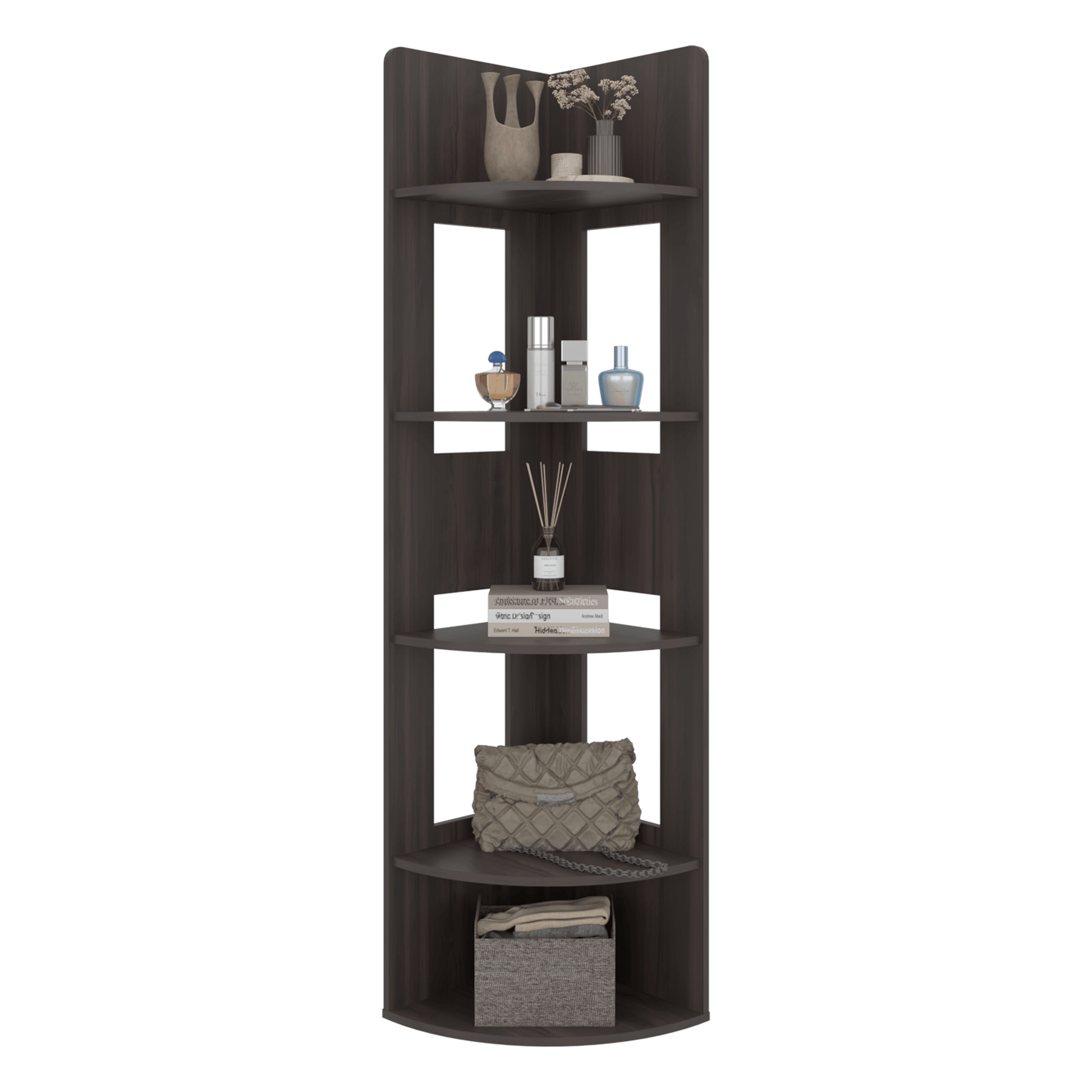 Estante Esquinero Home Dreams 170X40X40 Rta Nogal Zf