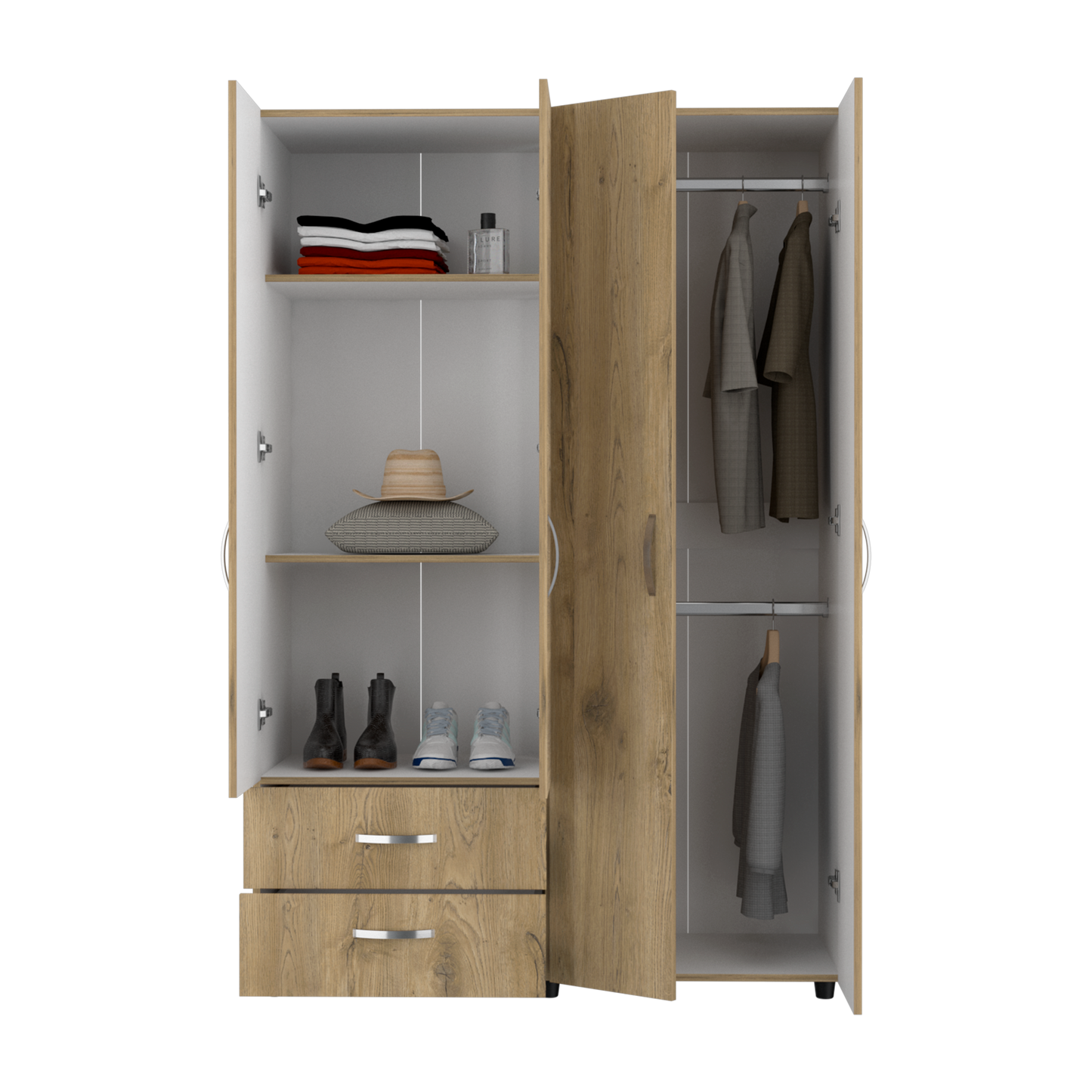 Closet Ankora Basic 180 X 120 X 47 Rta Macadamia + Blanco