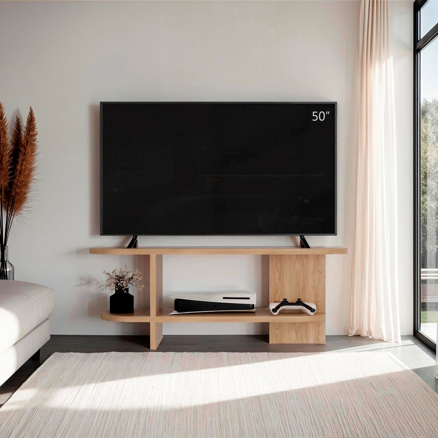Rack De Tv Oval Leeds 45X120X34 Rta Fresno Eu