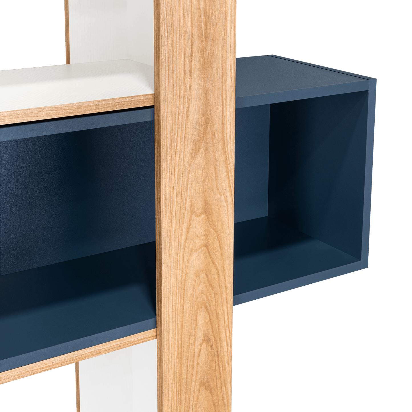 Biblioteca Beijing  161X70X28 Rta Fresno/Blanco + Azul
