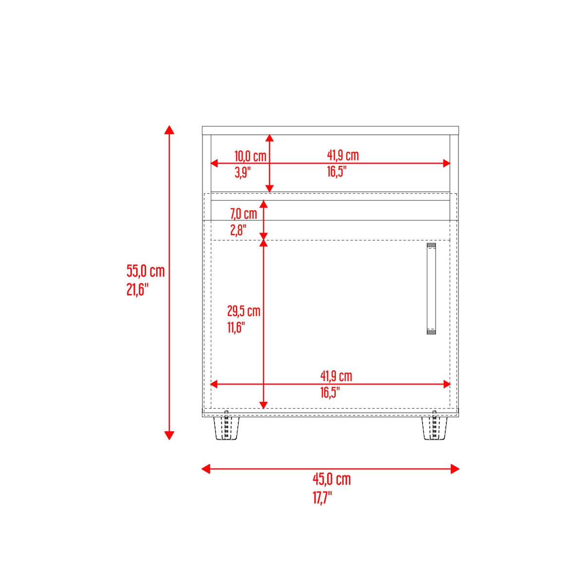 Mesa De Noche Barilo 1P 55X45X40 Rta Fresno Eu Wengue N/A
