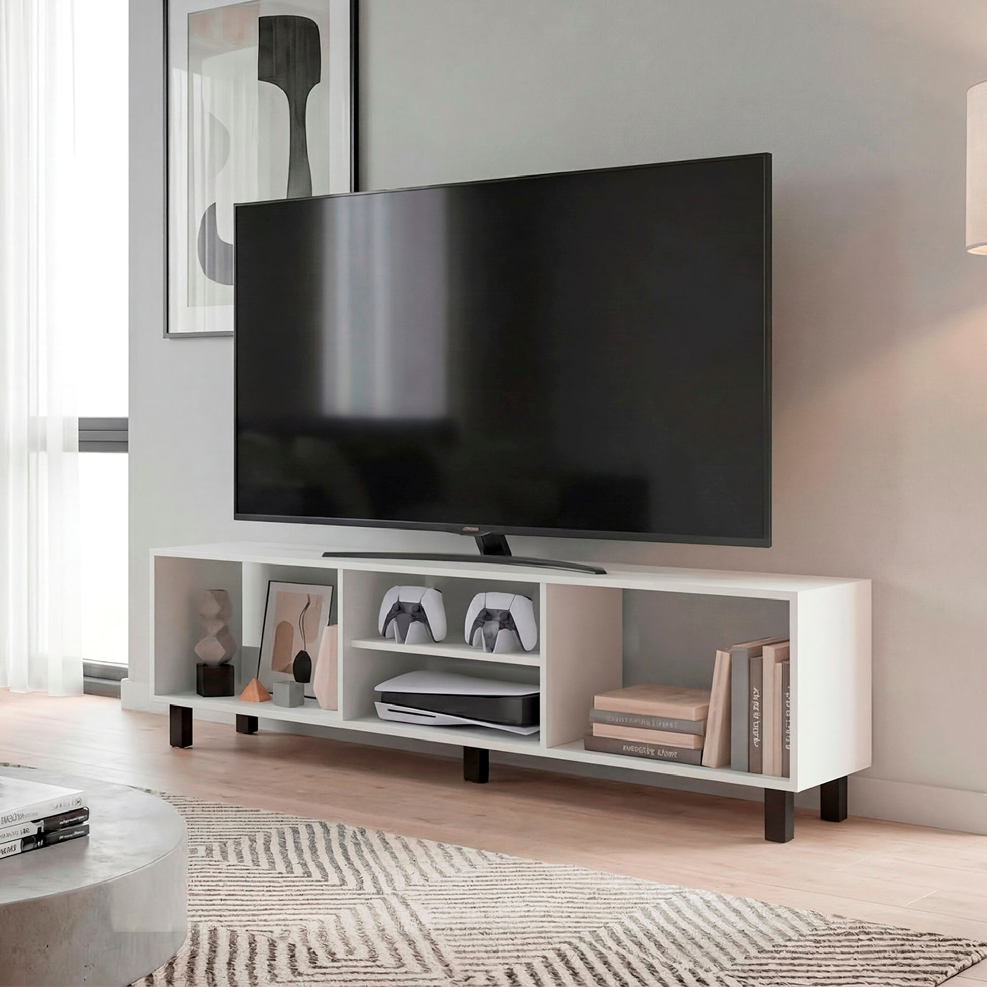 Rack De Tv Tunez Plus 47X160X35 Rta Blanco Zf
