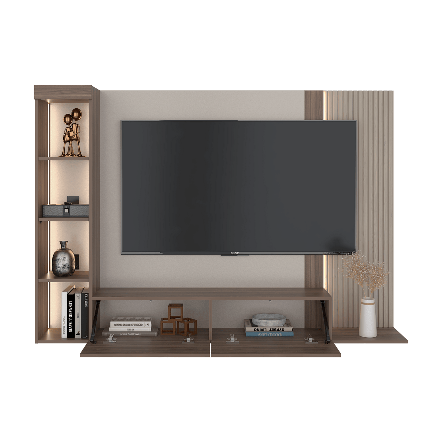 Panel Tv 65 Gamma 127X184X29 Rta Capri Avellana