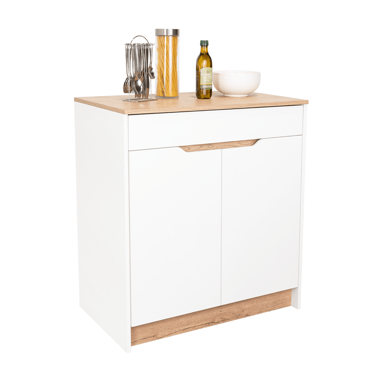 Mueble Inferior Cocina Soler 89X80 Rta Blanco Macadamia