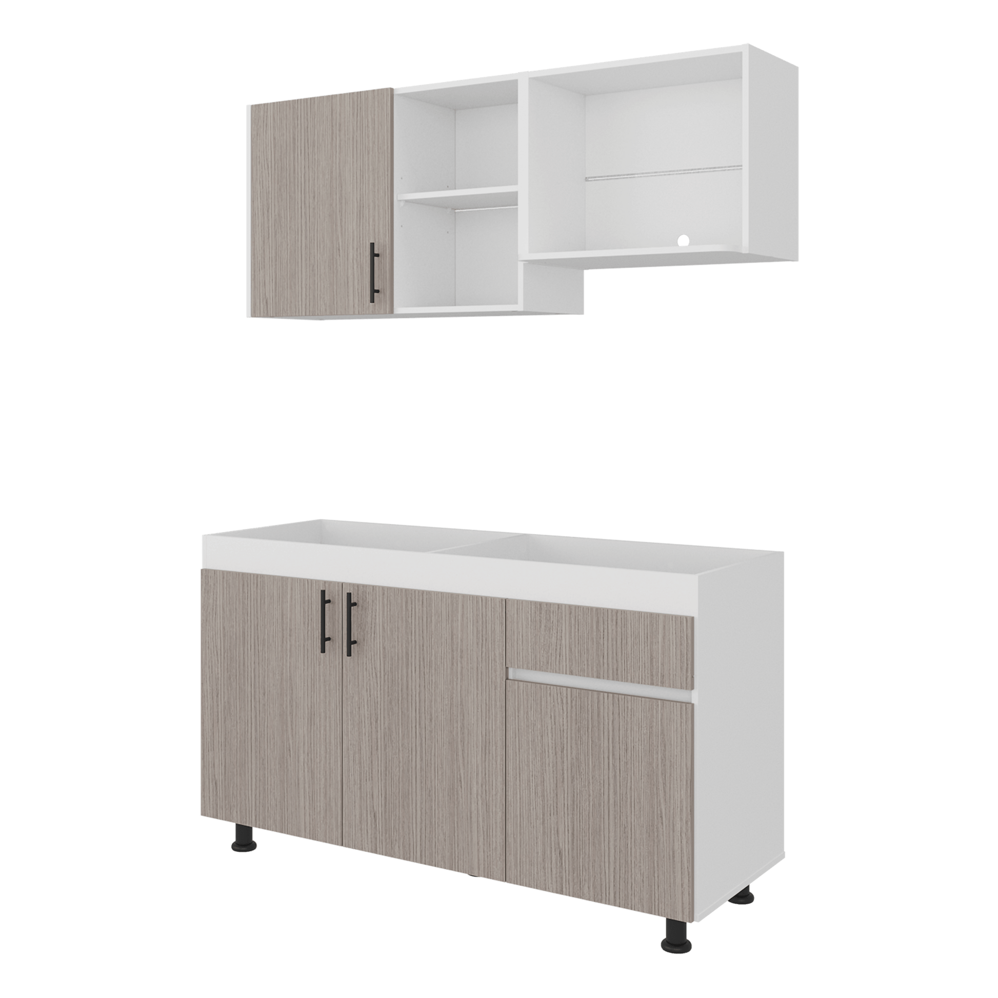 Cocina Ladson Para Mesón Izquierdo 210X150X53 Rta Blanco Positano