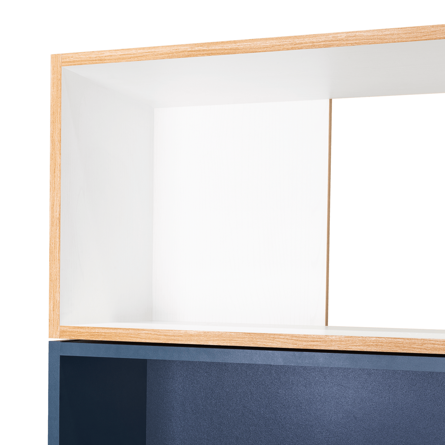 Biblioteca Beijing  161X70X28 Rta Fresno/Blanco + Azul
