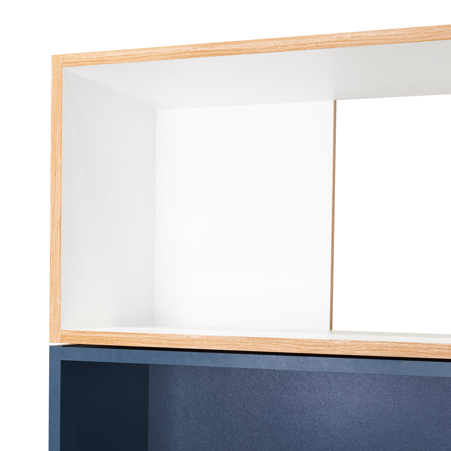 Biblioteca Beijing  161X70X28 Rta Fresno/Blanco + Azul