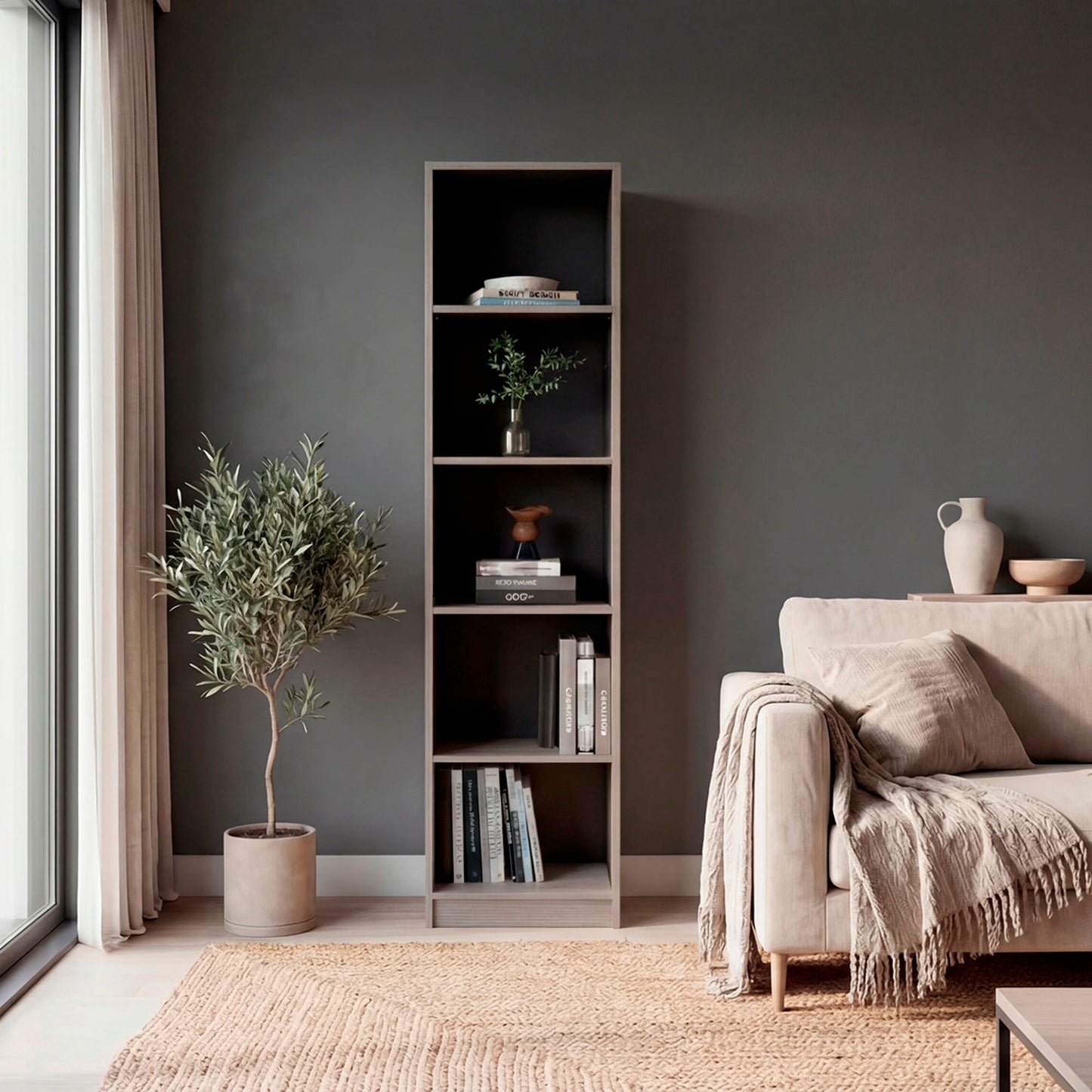 Estante Home E-M2 180X45X29 Rta Positano Wengue Zf