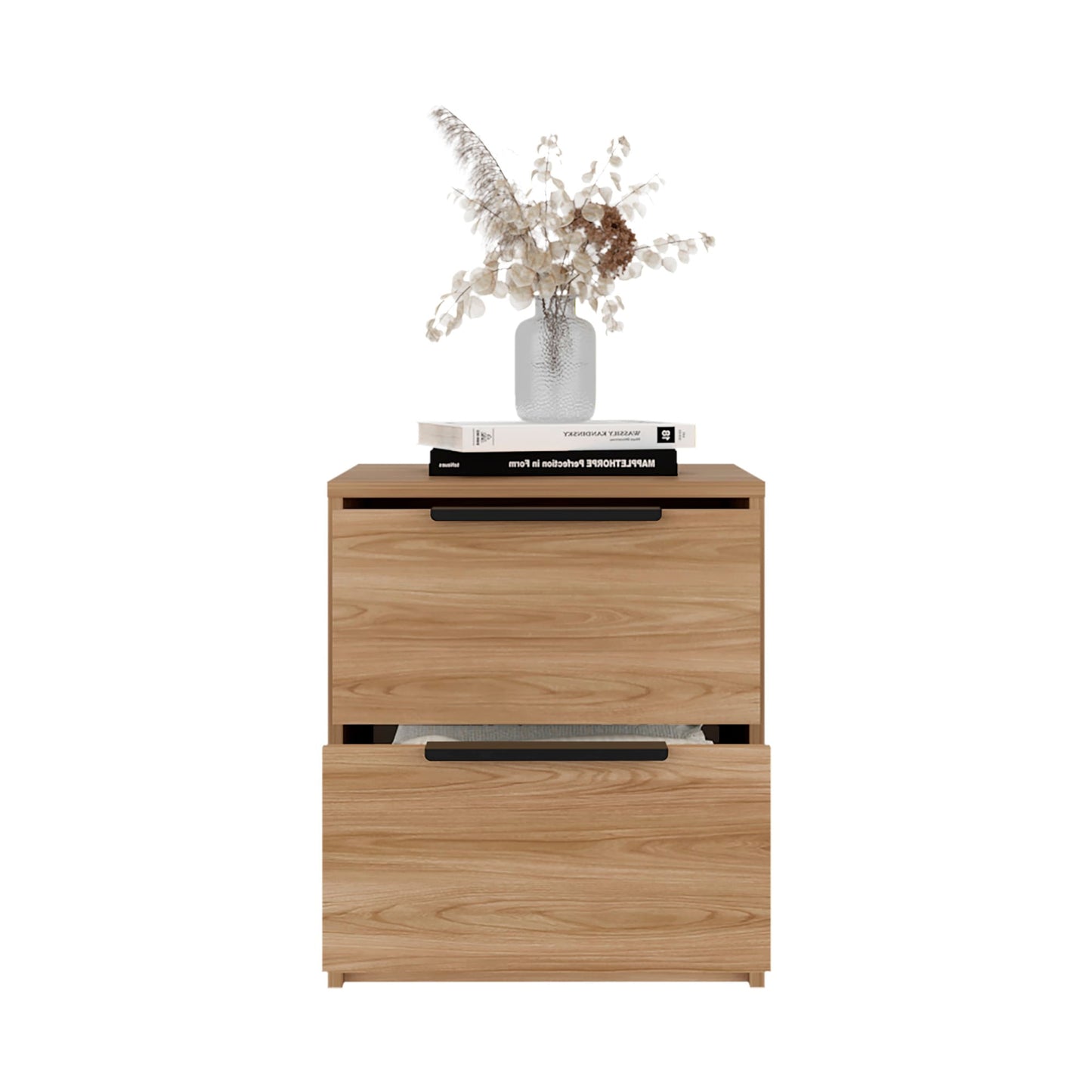 Mesa De Noche Kaia Rta Fresno + Blanco