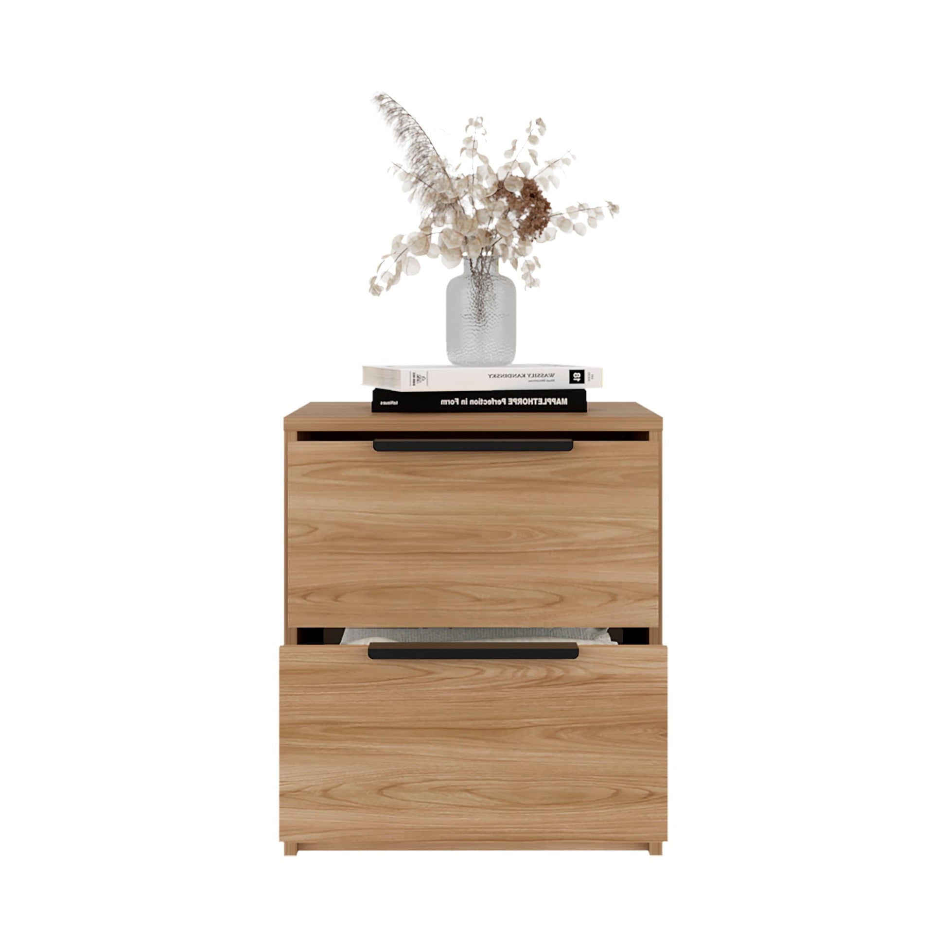 Mesa De Noche Kaia Rta Fresno + Blanco