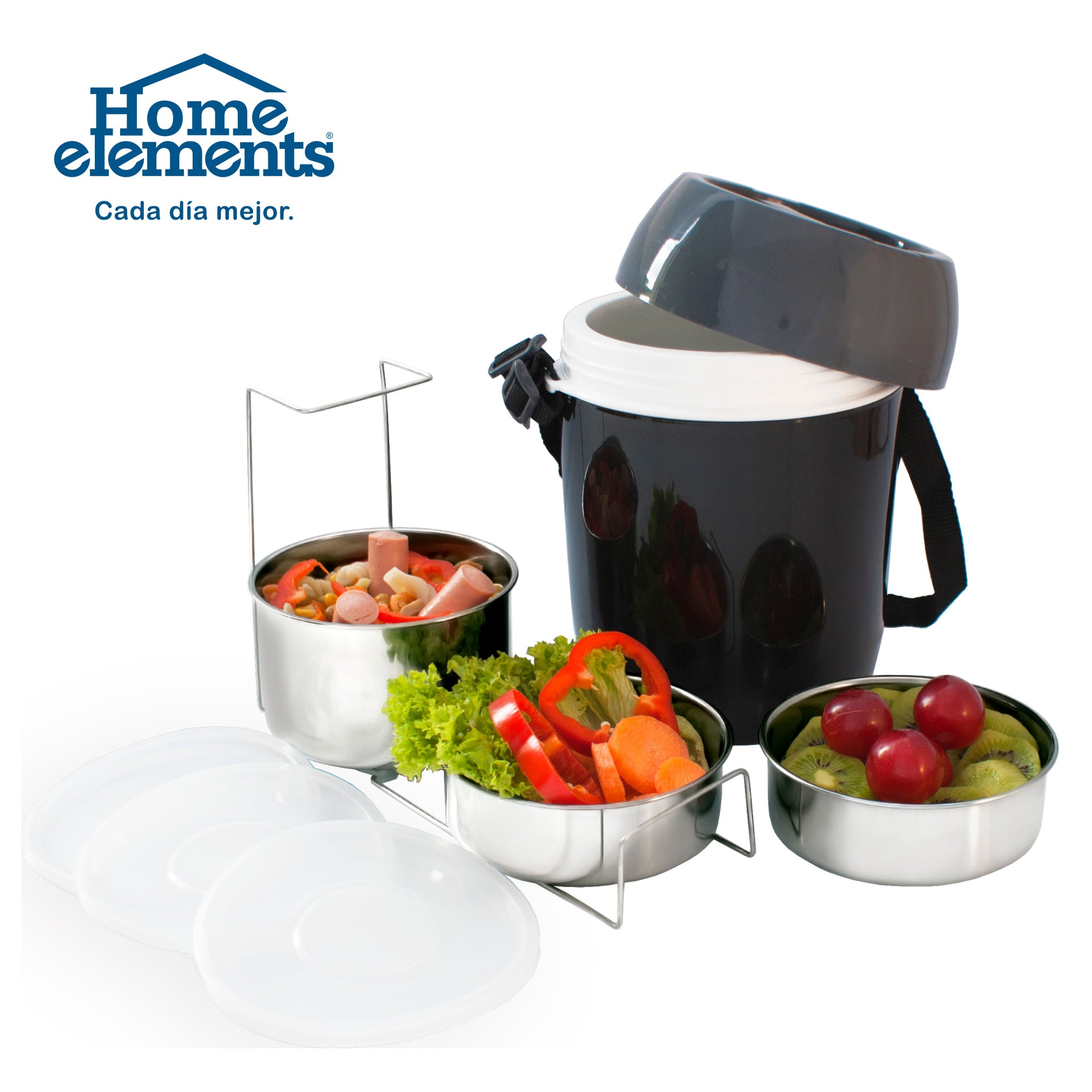 Termo Comida 20L 3 Recipientes Acero Inox Home Elements