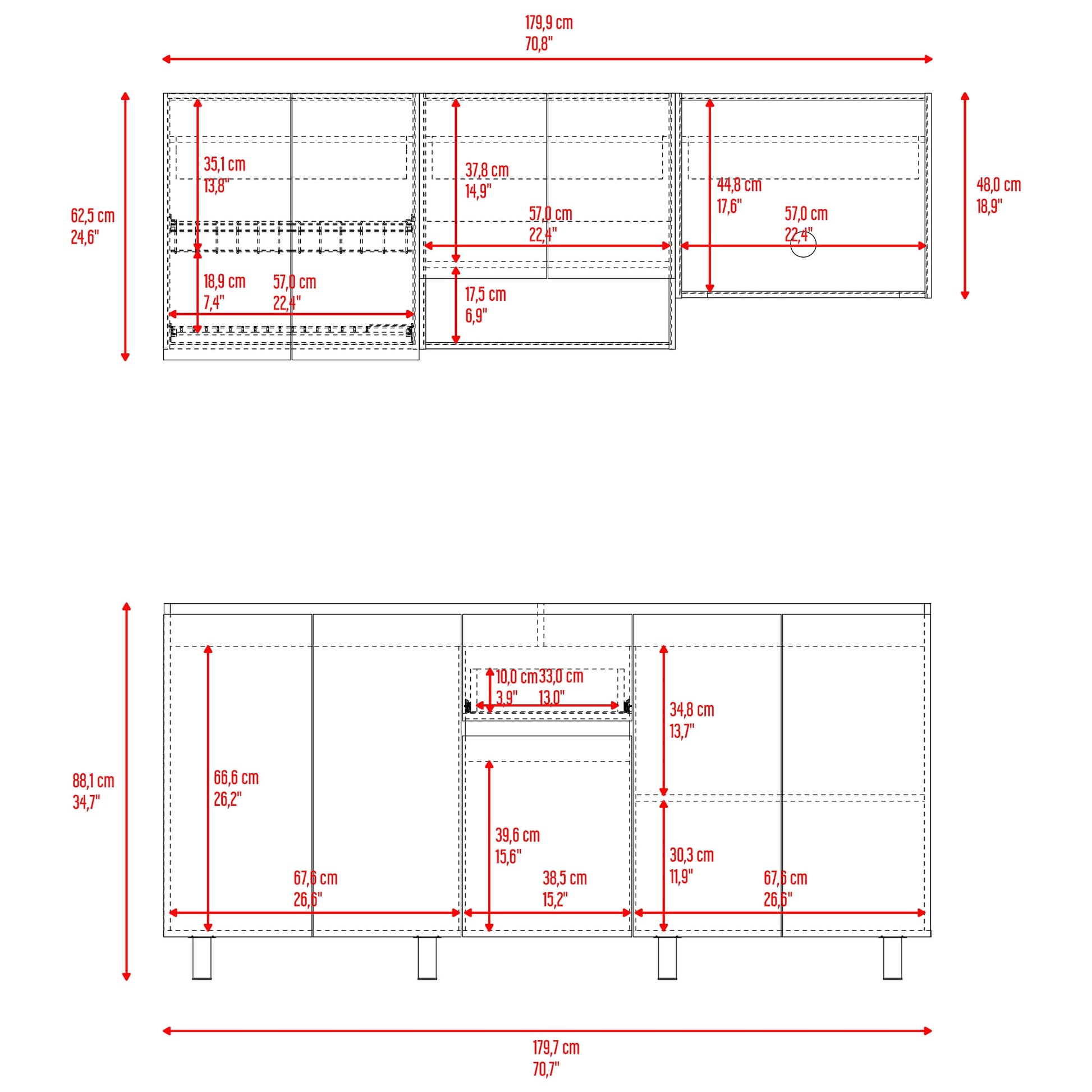 Cocina Frank Para Mesón Izquierdo 200X180X50 Rta Fresno Eu Capri