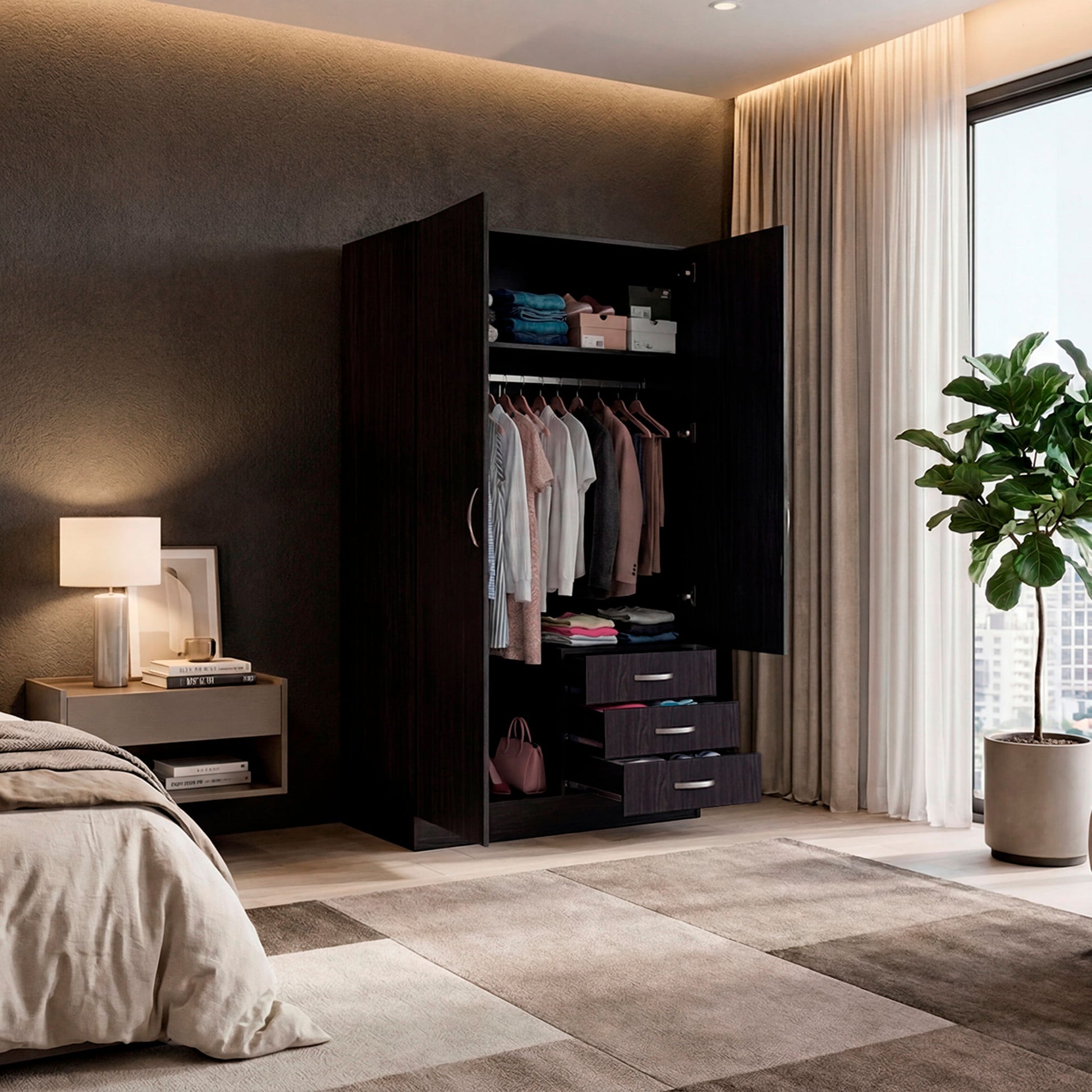 Closet Marfil 180X100X48 Rta Wengue Zf