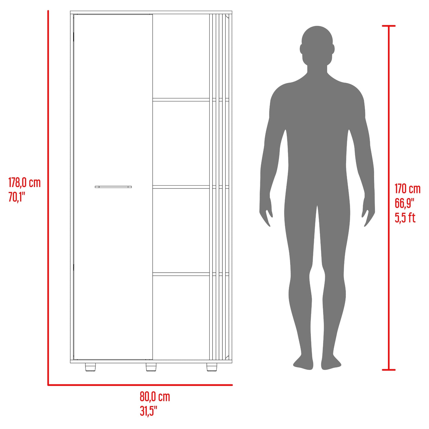 Closet Vance 178X80X52 Rta Fresno Eu Capri