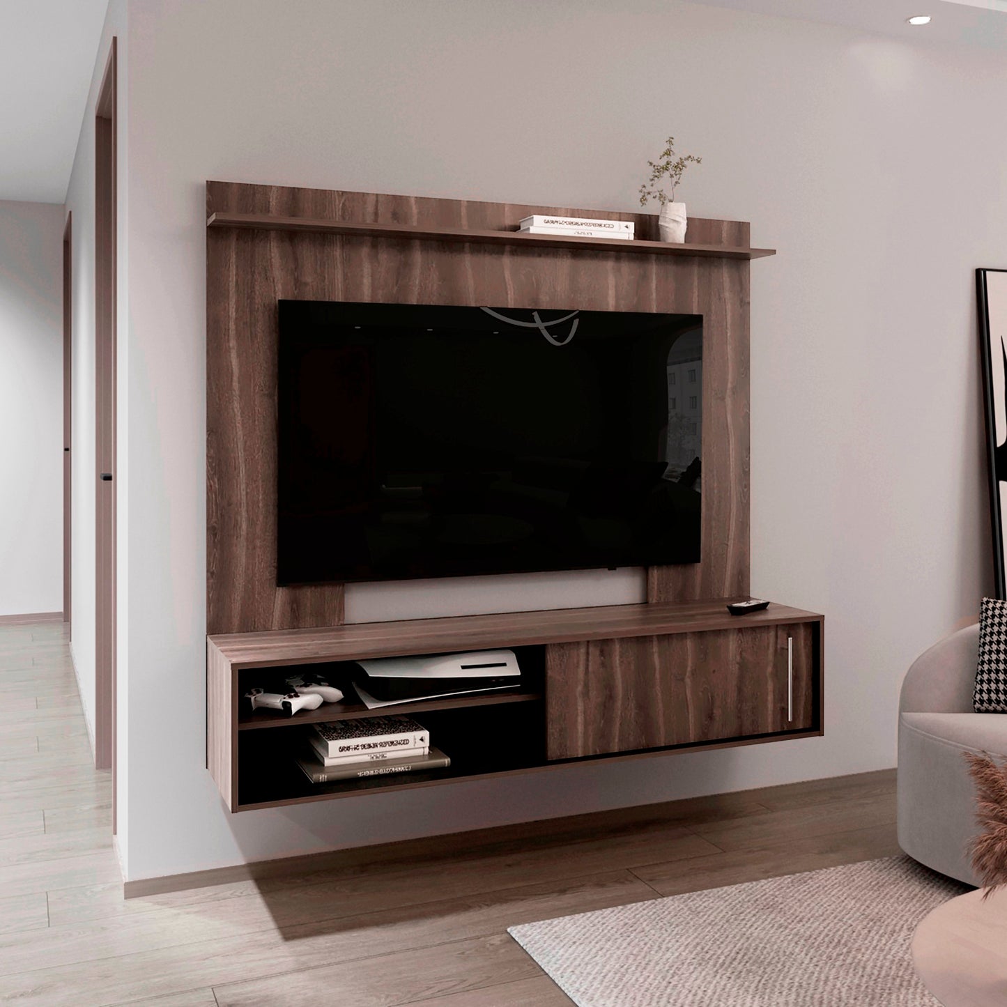 Panel Tv Bigaf 145,6X160X38 Rta Milan/Wengue